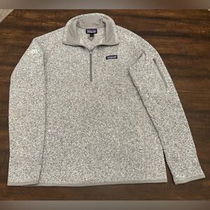 Patagonia Women’s Better Sweater 1/4 Zip Pullover Birch White- Size Large